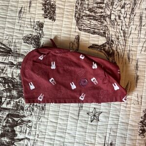 Maroon Tooth Pattern scrub cap
